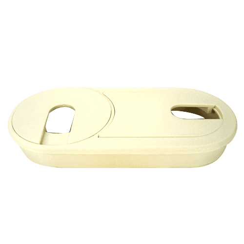 Almond wire grommet with fixed hole cutouts