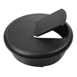 Black 2-Piece Cable Grommet with Pivot Hole for Wires