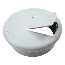 2" bore hole diameter overlapping trim edge cable grommet in gray