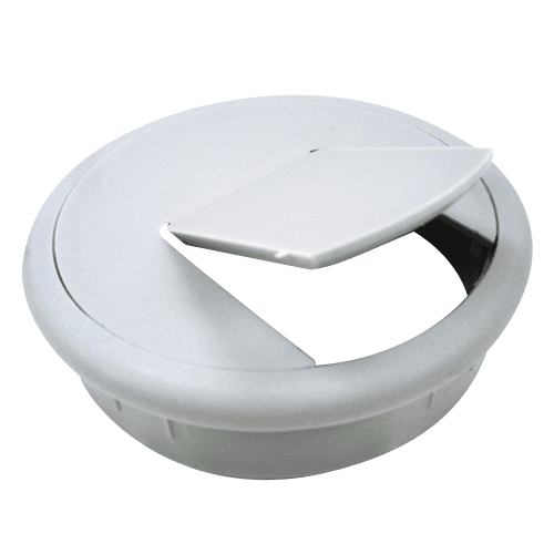 Gray 2-Piece Cable Grommet with Pivot Hinge Hole for Wire