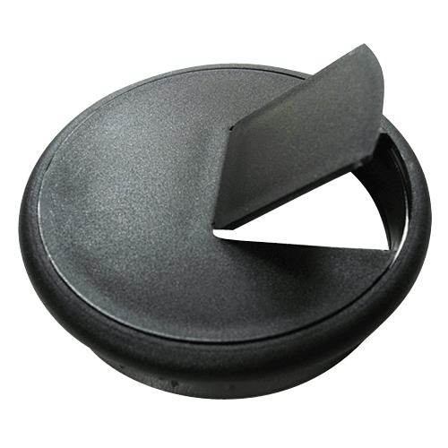 Black 3-1/4" 2-Piece Cable Grommet with Pivot Hinge Hole for Wire