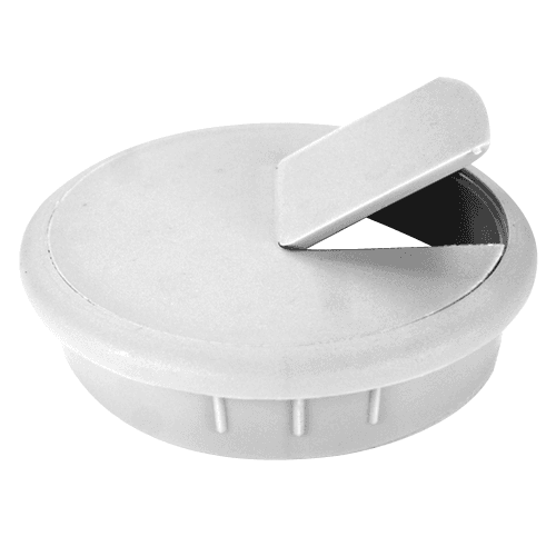 Gray 2-Piece Cable Grommet for Wire Management