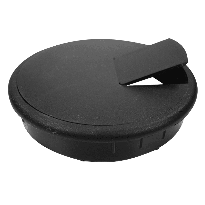 Black 2-Piece Cable Grommet with Pivot Hinge Hole for Wire