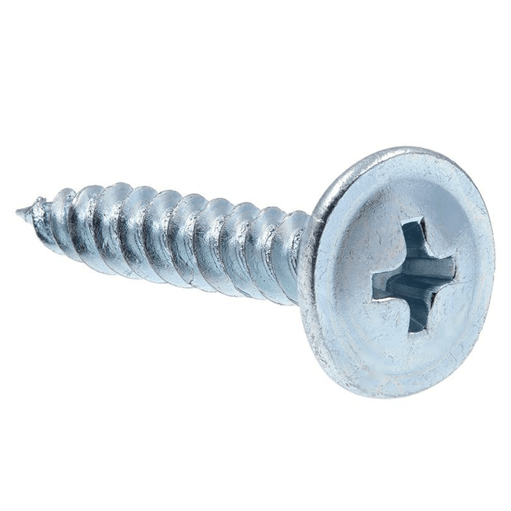 #8 x 1-1/4" Truss Head Machine Screw, Phillips Drive Coarse Thread and Sharp Point, Zinc, Box of Hundred by Hardware Concepts Inc. - Main Image