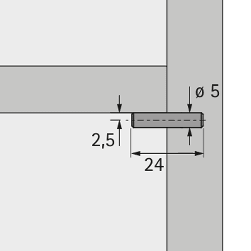 24mm x 5mm Shelf Support, Zinc-Plated Finish - Alt Image 2