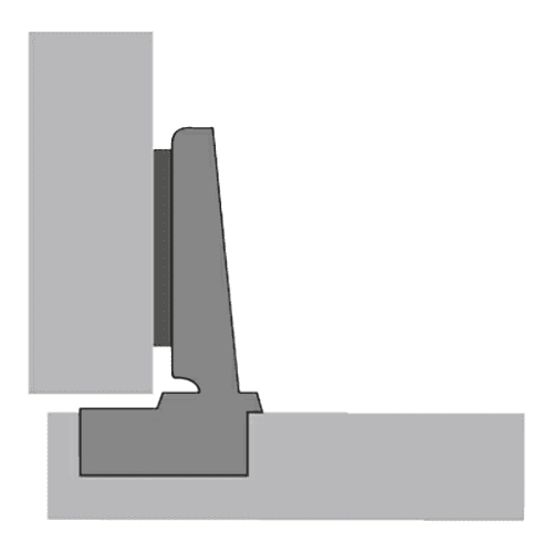 125° Opening Intermat Hinge Self-Closing, Overlay, Pressing-In Nickel-Plated (200/Box) Alt 2 - Image