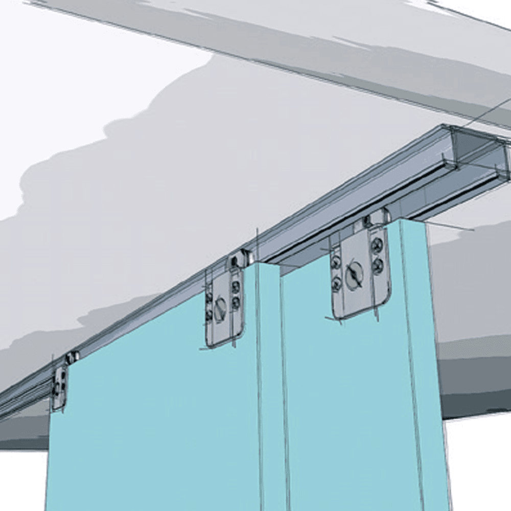 Sliding door set with ball-bearing wheels for smooth and quiet operation