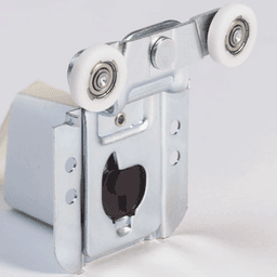 Easy-turn cam vertical adjustment for quick door hanging in Top Line Grant 6064 by-passing door hardware set.