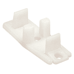 Pre-mounted hardware of Top Line Grant 6064 by-passing door hardware set tilts onto track profile for easy installation.