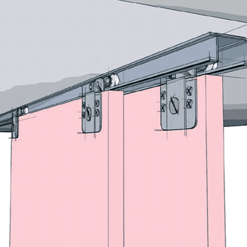 Top Line Grant 6064 sliding door hardware set with ball-bearing wheels for smooth, quiet performance.