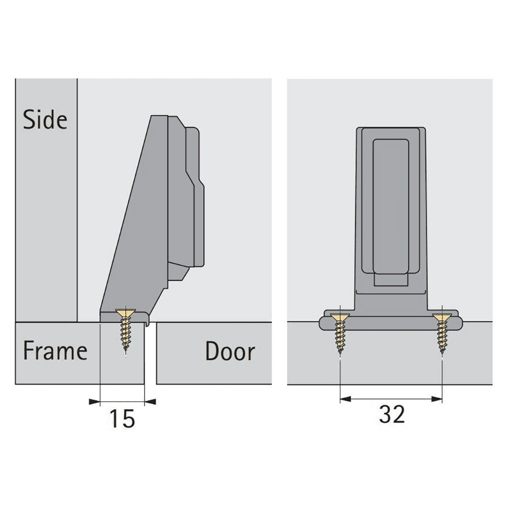 Sensys Inset Face Frame Mounting Plate, Screw-On Alt 2 - Image