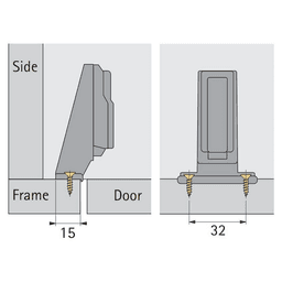 Sensys Inset Face Frame Mounting Plate, Screw-On Alt 2 - Image