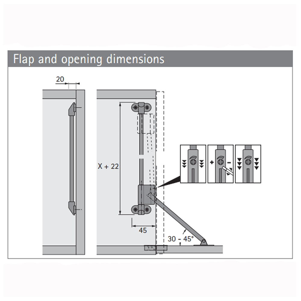 Klassik D 322mm Flap Stay with L258 D Support, Nickel-Plated - Alt Image 2