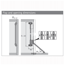 Klassik D 322mm Flap Stay with L258 D Support, Nickel-Plated - Alt Image 2