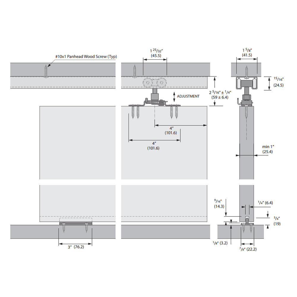 Zinc Plated Finish Floor Guide 7015 by Hettich America, Ideal for Single Door Installations with Screws Included