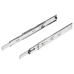Hettich America - 550mm drawer slide with galvanized steel finish and over extension runner