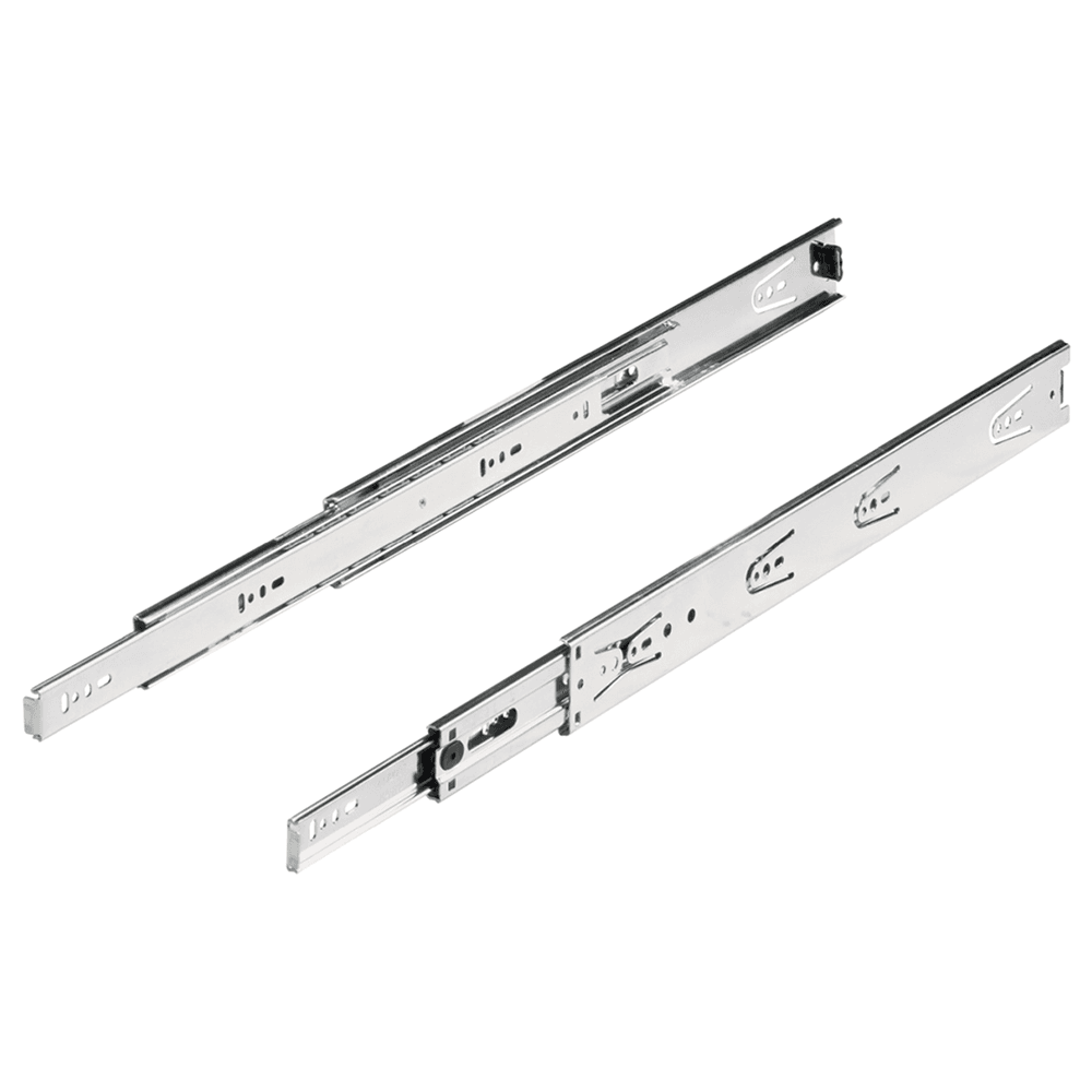 Drawer Slide with Over Extension Runner and Release Catch