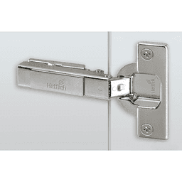 Intermat 9936 95&#730; Opening Thick Door Hinge, 45mm Bore Pattern, Self-Closing, Overlay, Nickel-Plated, Dowelled - Main Image