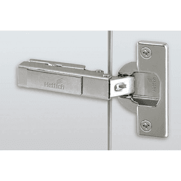 Intermat 9943 110&#730; Opening Hinge, 45mm Bore Pattern, Self-Closing, Overlay, Nickel-Plated, Screw-On - Main Image