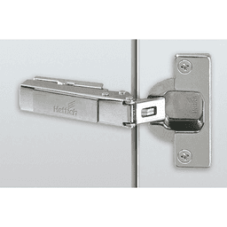 Intermat 9944 125&#730; Opening Hinge, 45mm Bore Pattern, Self-Closing, Half Overlay, Nickel-Plated, Screw-On - Alt Image 1