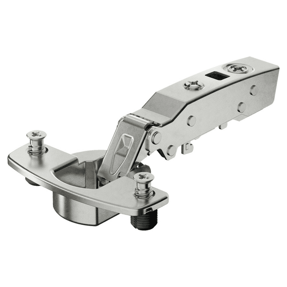 Sensys 8645i 110&deg; Opening Hinge with Integrated Silent System, 45mm Bore Pattern, Soft-Closing, Overlay, Nickel-Plated, Dowelled Main - Image