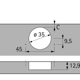 9088024 Sensys 8639i W45 95&#730; Opening Hinge with Integrated Silent System, Self Closing, Overlay, Nickel-Plated, Screw-On - Alt Image 2