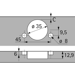 9088079 Sensys 8639i W45 95&#730; Opening Hinge with Integrated Silent System, Self Closing, Overlay, Nickel-Plated, Fix Fast Assembly - Alt Image 1