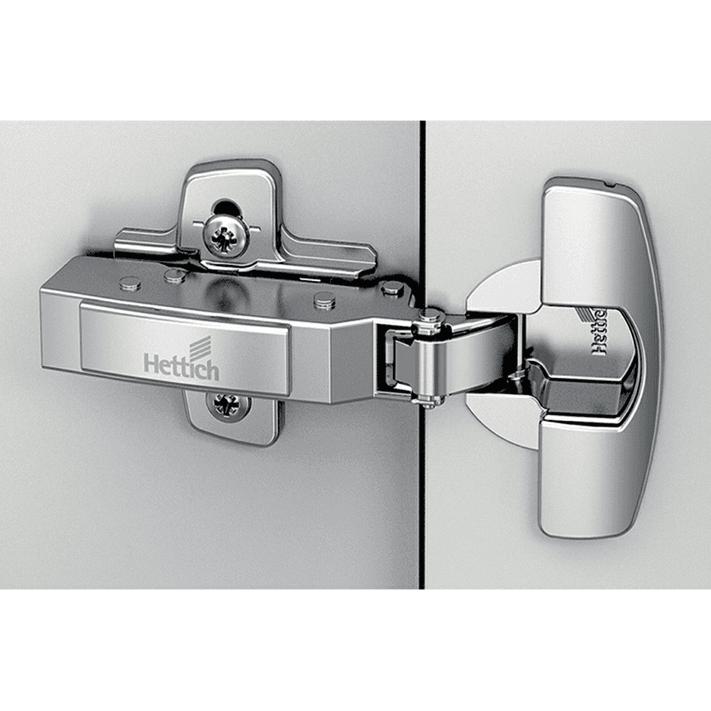 Sensys 95&#730; Opening Thick Door Hinge, 45mm Boring Pattern, Self-Closing, Overlay, Nickel-Plated, Dowelled - Main Image