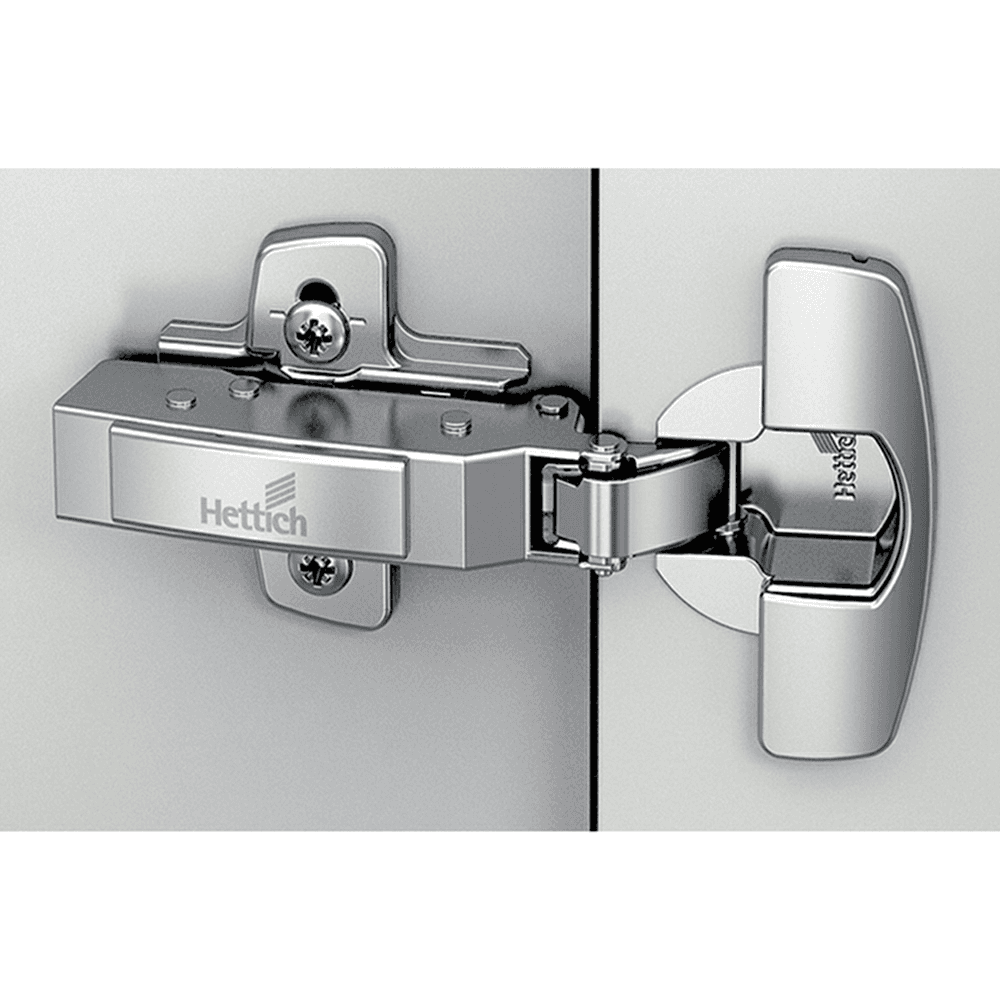 Sensys 8631i 95&#730; Opening Thick Door Hinge, 45mm Bore Pattern, Self-Closing, Half Overlay, Nickel-Plated, Dowelled - Main Image