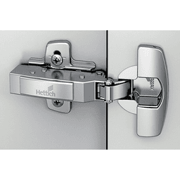 Sensys 8631i 95&#730; Opening Thick Door Hinge, 45mm Bore Pattern, Self-Closing, Half Overlay, Nickel-Plated, Dowelled - Main Image