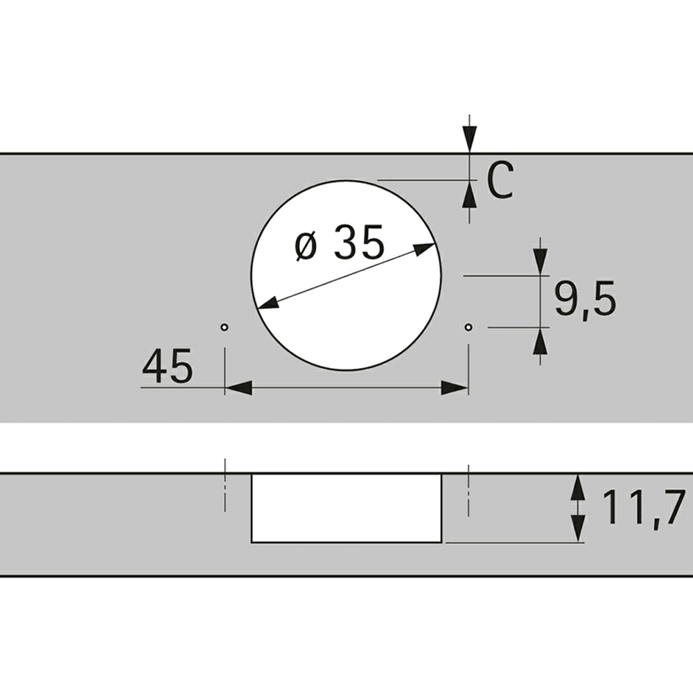 Sensys 8657i 165° Opening Zero Protrusion Hinge, 45mm Bore Pattern, Soft-Closing, Half Overlay, Nickel-Plated, Expando - Alt Image 3