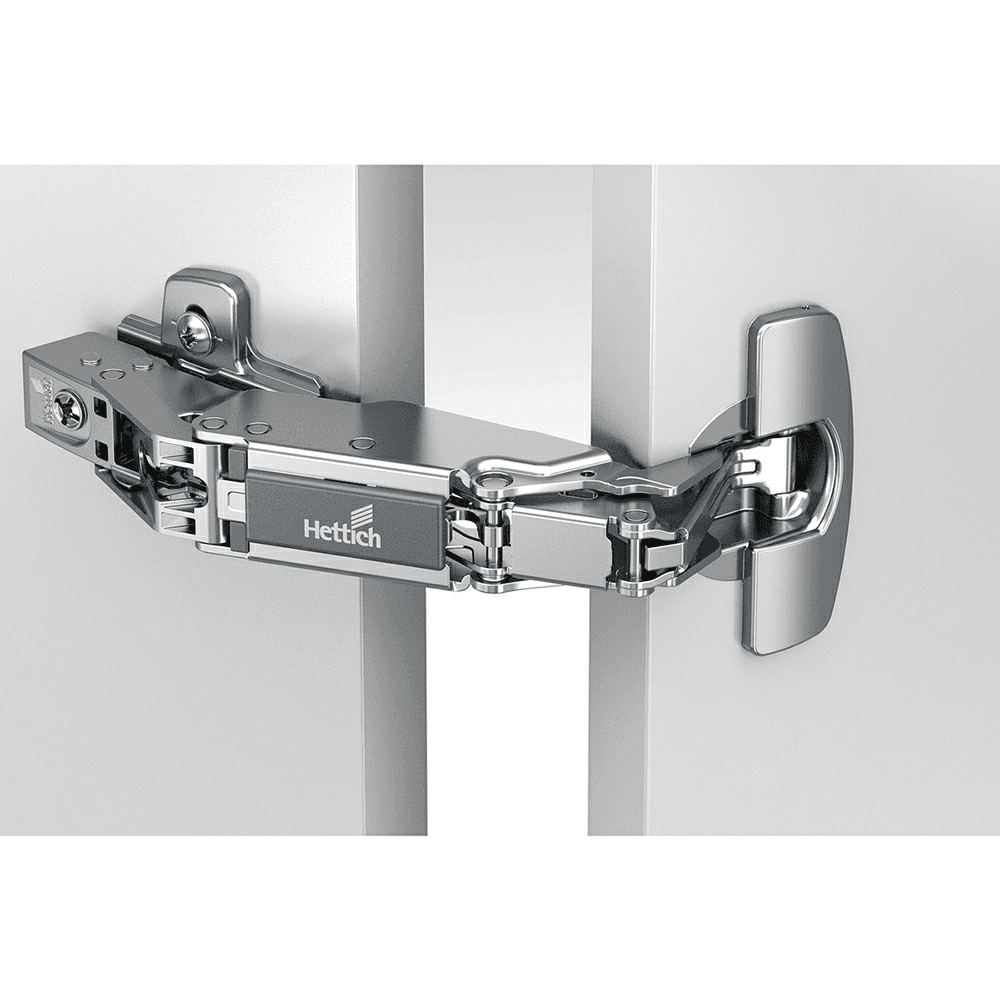 Sensys 165° Opening Wide-Angled Hinge with Zero Protrusion, 45mm Boring Pattern, Soft-Closing, Half Overlay, Nickel-Plated, Dowelled - Alt Image 2