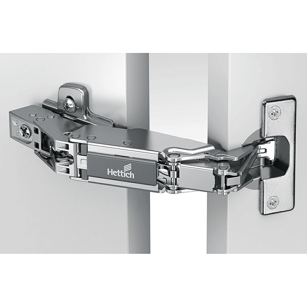 Sensys 8657 165&#730; Opening Zero Protrusion Hinge, 45mm Bore Pattern, Self-Closing, Overlay, Nickel-Plated, Dowelled - Main Image