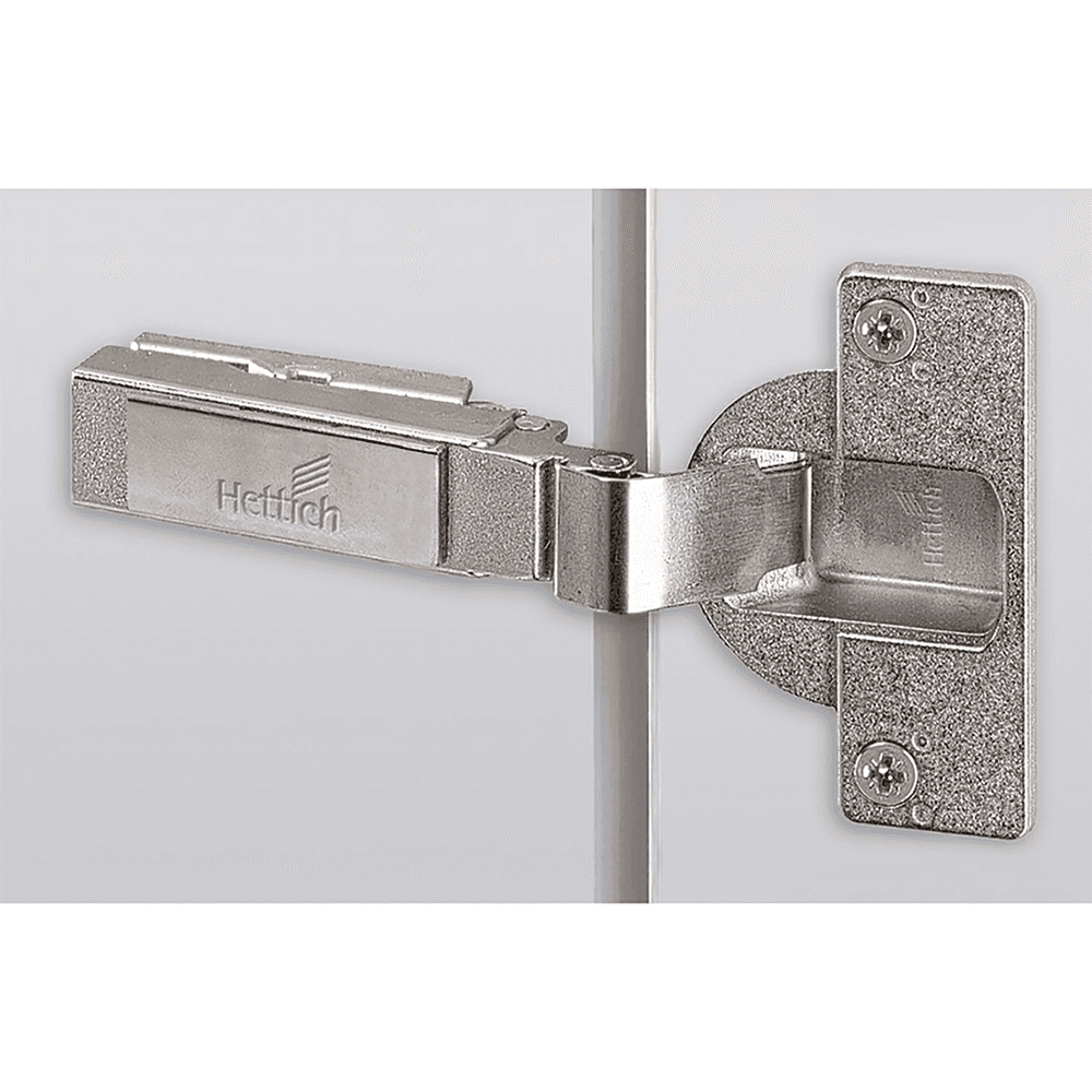 Intermat Spezial 95&#730; Opening Thick Door Hinge, 52mm Boring Pattern, Self-Closing, Overlay, Nickel-Plated, Screw-On - Main Image