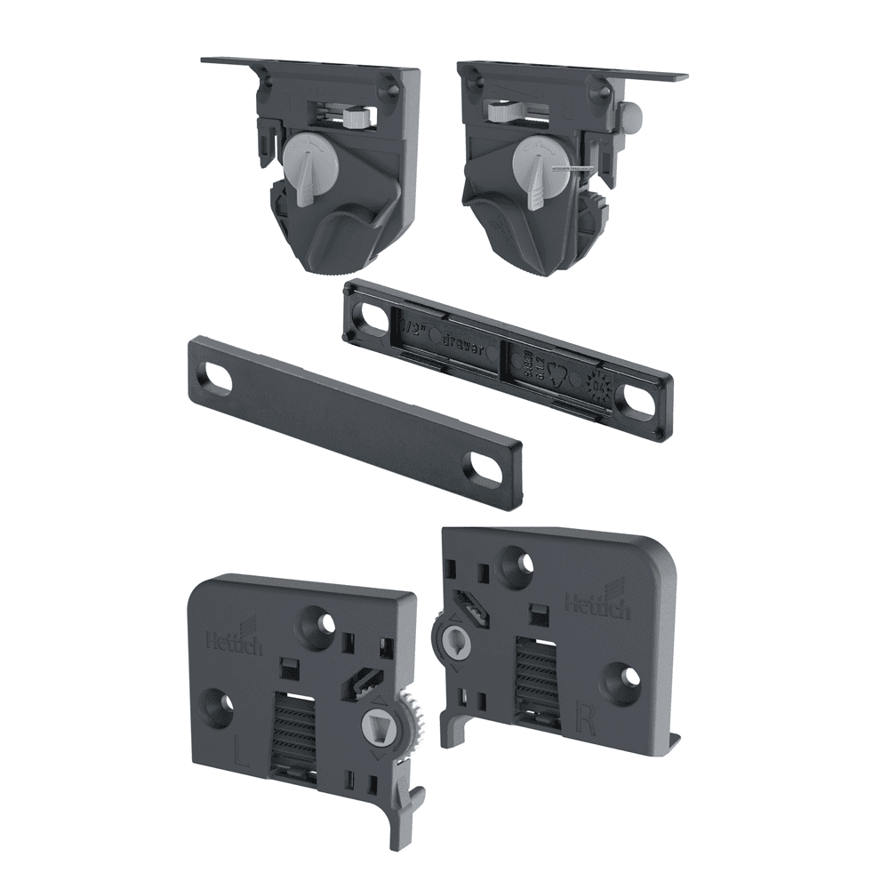 Front Fixing Clip Set for 1/2 in. Quadro IW21 Drawer Slides
