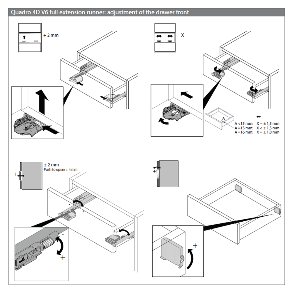 Large Range Quadro 4D Locking Device Set - Safe Installation & Tool-less Tilt Adjustment