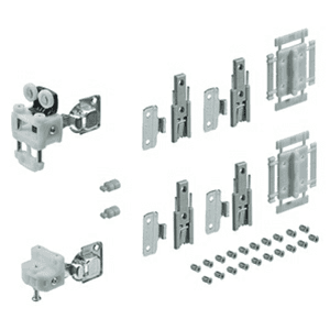 Complete Set of Fixings and Components for 600mm Left-Hand WingLine L Folding Sliding Door by Hettich America