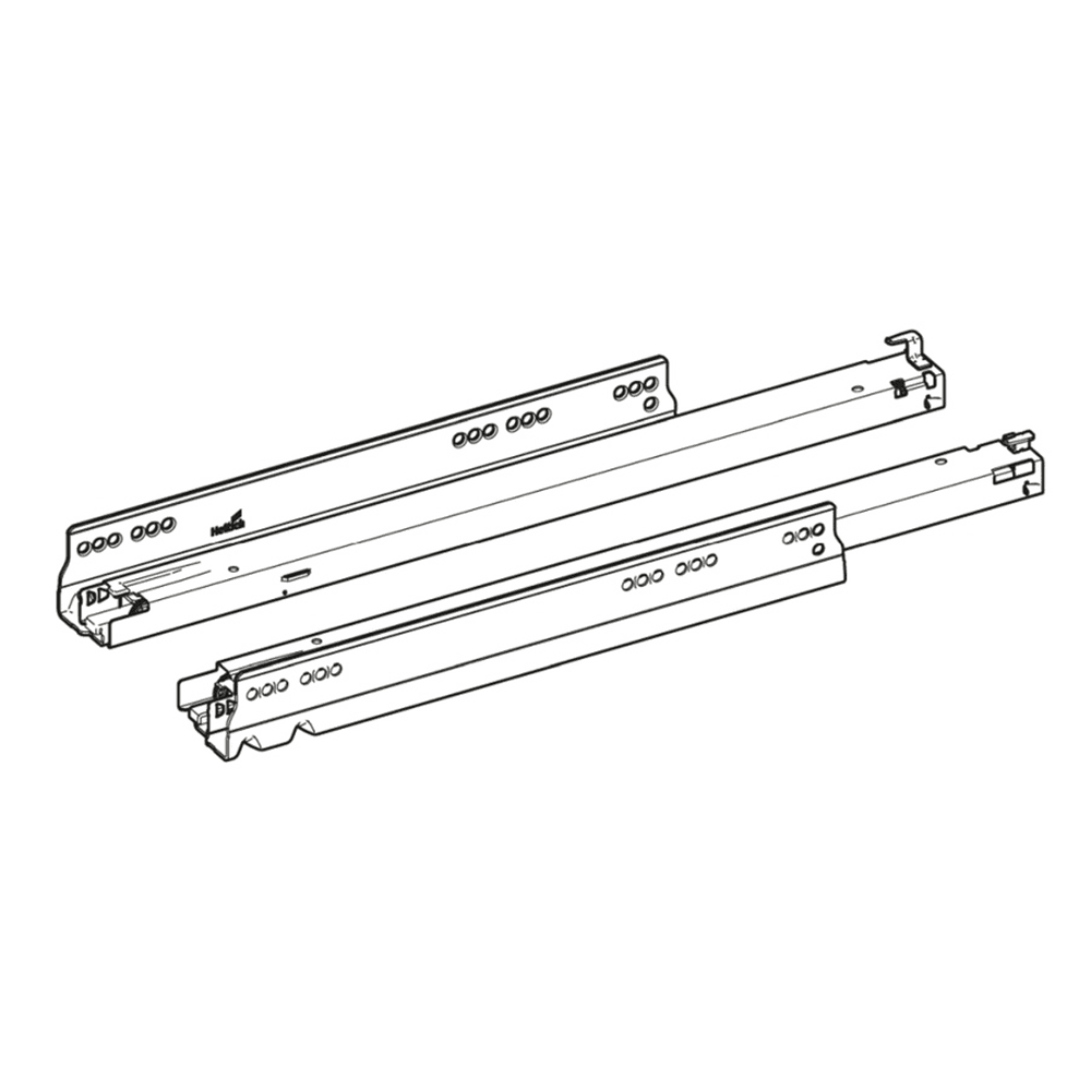 Actro YOU Right Drawer Slide with 40kg Capacity, Full Extension, Soft-Closing, Galvanized Steel, 500mm - Alt Image 2