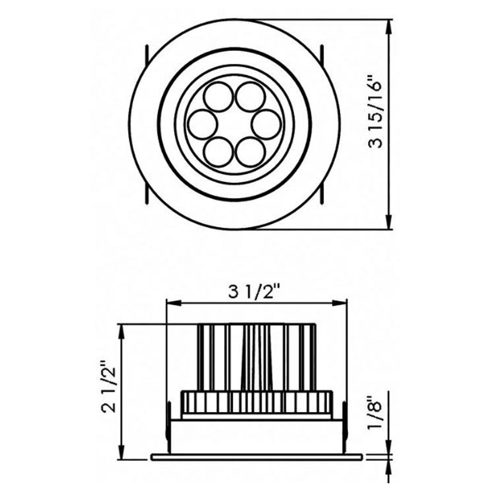 Energy Efficient Hera Lighting Big6-2 LED Spot Light with 360&#730; Swivel and 79" Connecting Cable