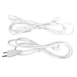 Hera Lighting E-LITE 2 power cord with 90-degree connectors, 72-inch length, and white plastic material