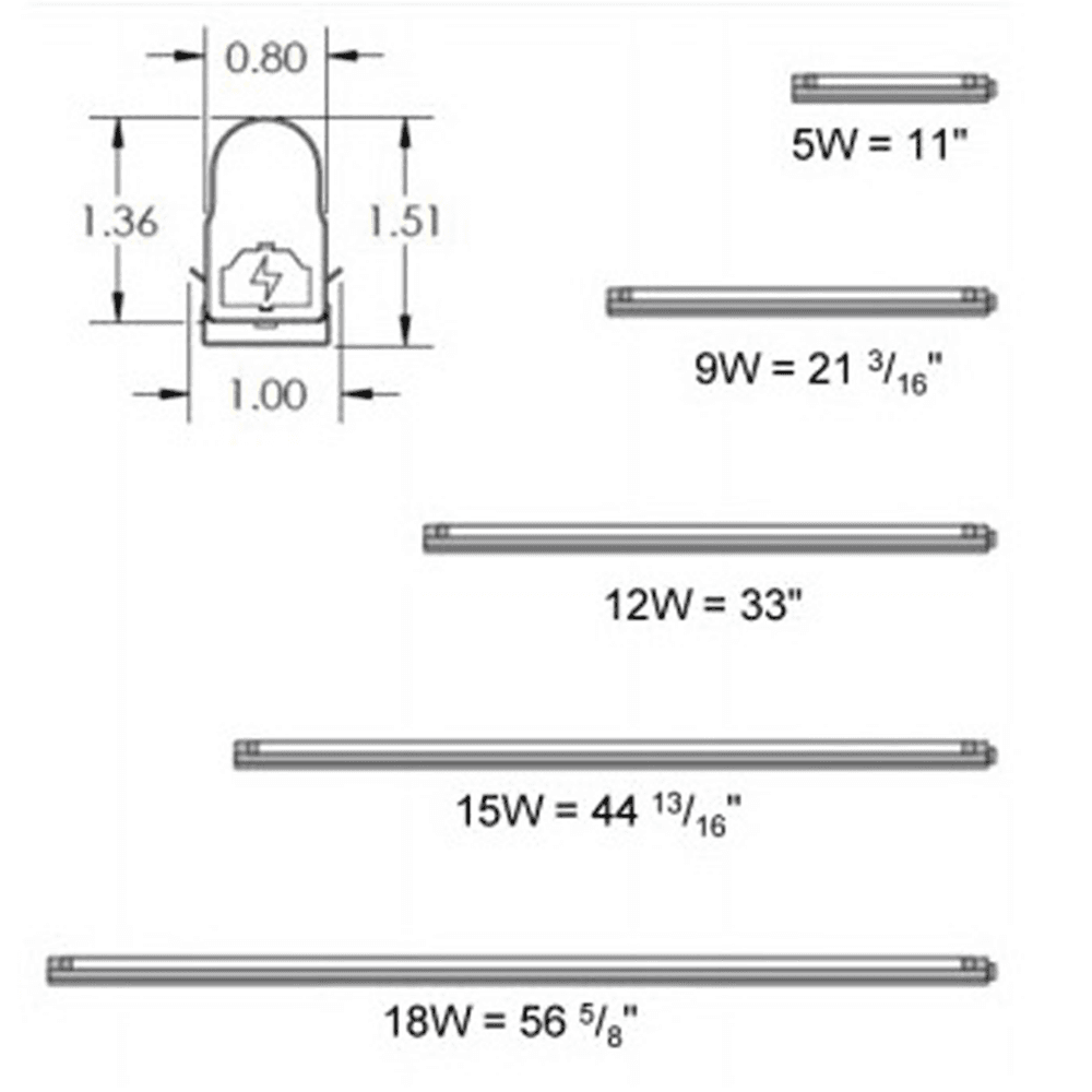 Elite LED 9W Cool White Strip Light, 22", White - Hera Lighting