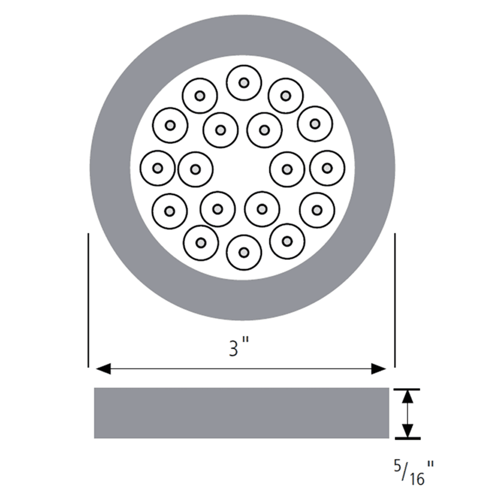 ER LED 1.2W Warm White Spot Light on Stainless Steel Surface