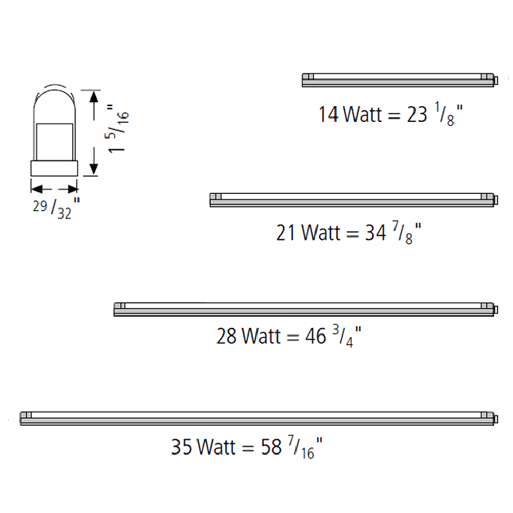 SlimLite Fluorescent 21W Warm White 34-7/8" Strip Light with Cover packaging