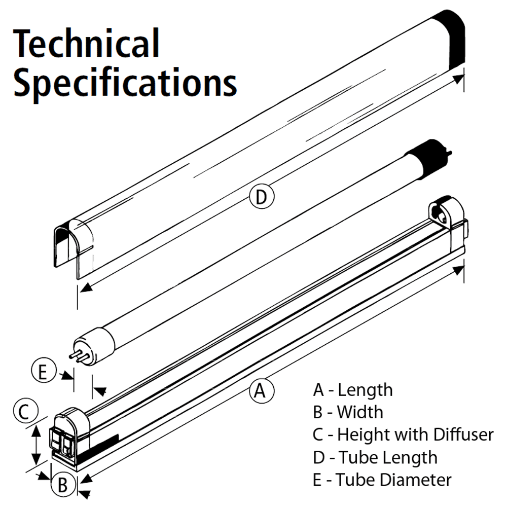 Hera Lighting SlimLite Fluorescent 28W Warm White Strip Light with Cover Installation