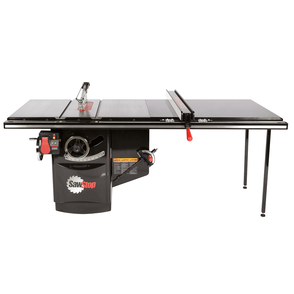 SawStop 10" Industrial Cabinet Saw with 5hp 1ph 230v motor and 52" ICS T-Glide Fence Assembly