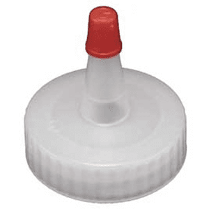 16 oz Cylinder Bottle Lid with Red Cap - Yorker Spout for Controlled Liquid Dispensing