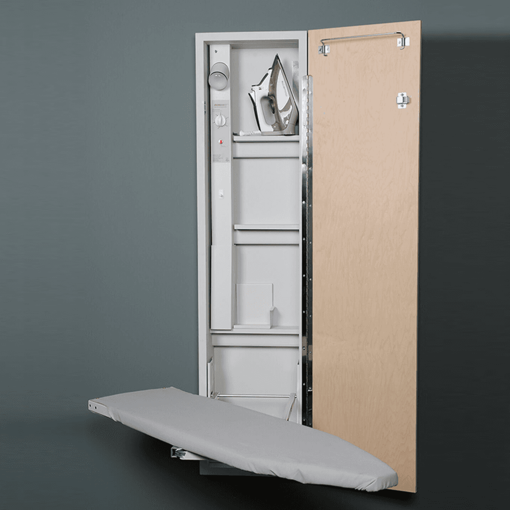 Iron-A-Way Electric Ironing Center with 46" Swiveling Board, Unfinished Finish