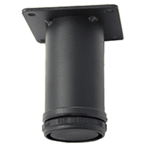 Adjustable table leg for cabinets - 2" Diameter x 4" High, Black Wrinkle finish by Pride Industrial LLC