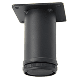 Adjustable table leg for cabinets - 2" Diameter x 4" High, Black Wrinkle finish by Pride Industrial LLC