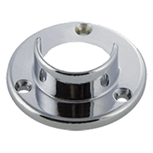 1-1/4" Diameter Closet Rod Open Round End Socket with Screw, Chrome Plated Finish by Pride Industrial Llc